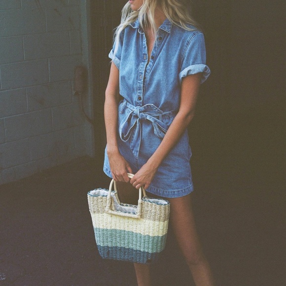 Billabong x Salty Blonde Straw Tote - Picture 2 of 8